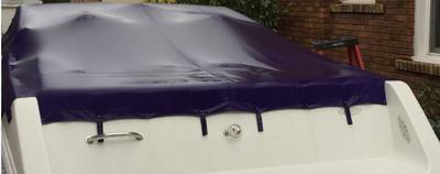 boat cover while raining stern